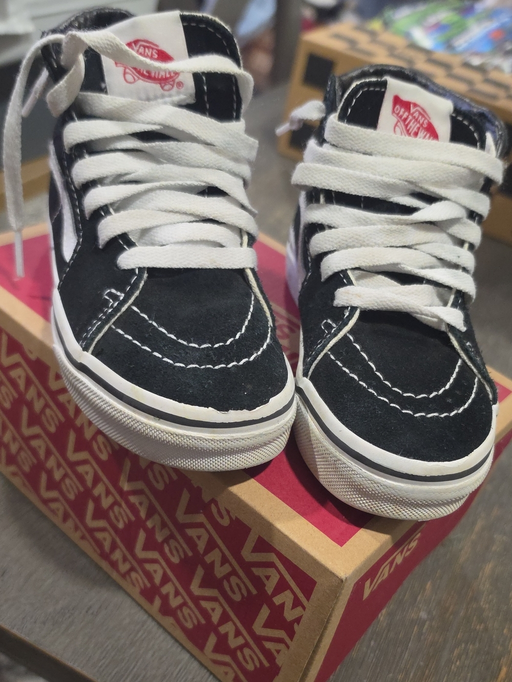 Vans Kids Black and White Sk8-Hi Style High-Top Sneakers